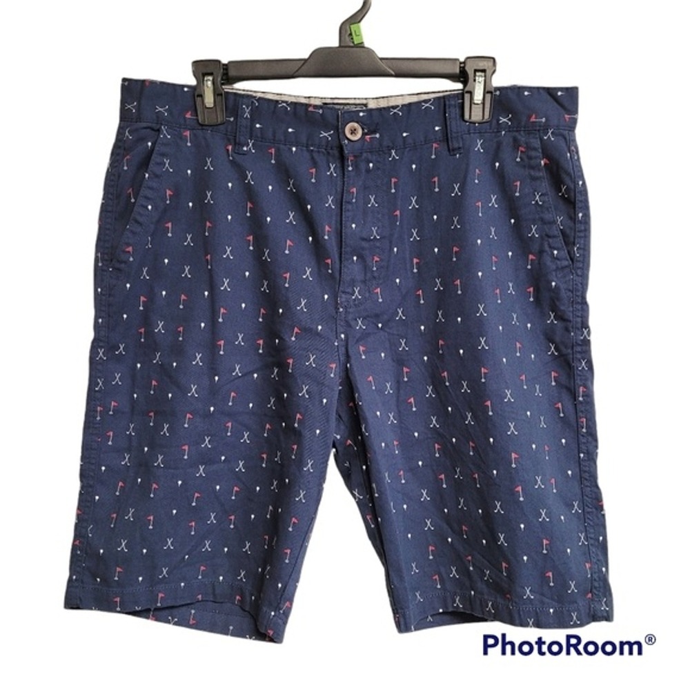 Company 81 Dry Goods Navy Blue Golf Print Chino Shorts Size‎ Men's Size 36